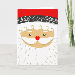 Cute Santa Claus Portrait Holiday Card