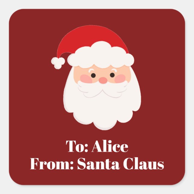 Cute Santa Claus Red Christmas Stickers (Front)