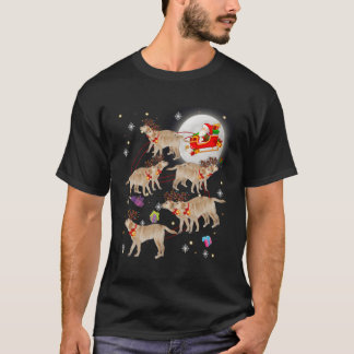 Cute Santa Claus Riding Labrador Xmas Pyjamas For  T-Shirt