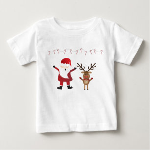Cute Santa Claus Rudolph Red Nosed Reindeer Baby T-Shirt