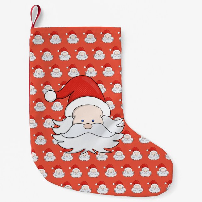 Cute Santa Claus Small Christmas Stocking (Front)