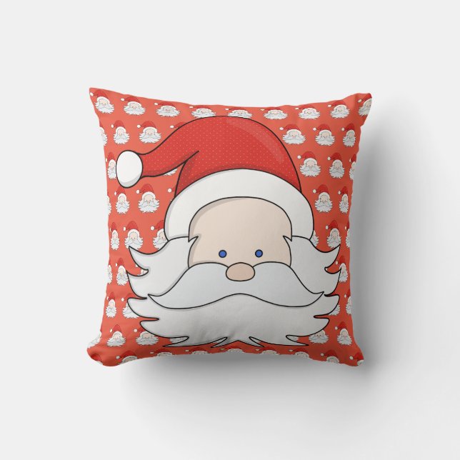 Cute Santa Claus Throw Pillow (Front)