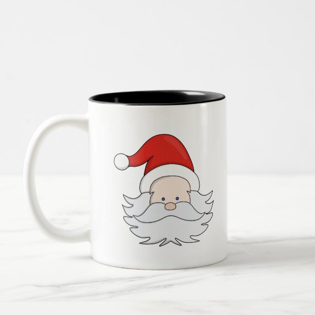 Cute Santa Claus Two-Tone Coffee Mug (Left)