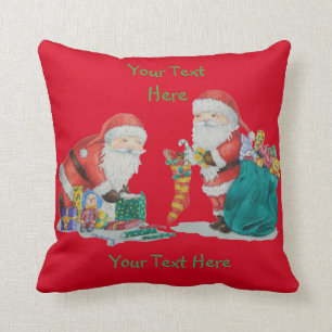 Cute santa clause getting ready for Christmas Throw Pillow