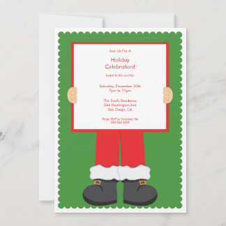 Cute Santa Clause Holiday Party Invitation