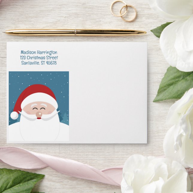 Cute Santa custom text Envelope (Wedding)