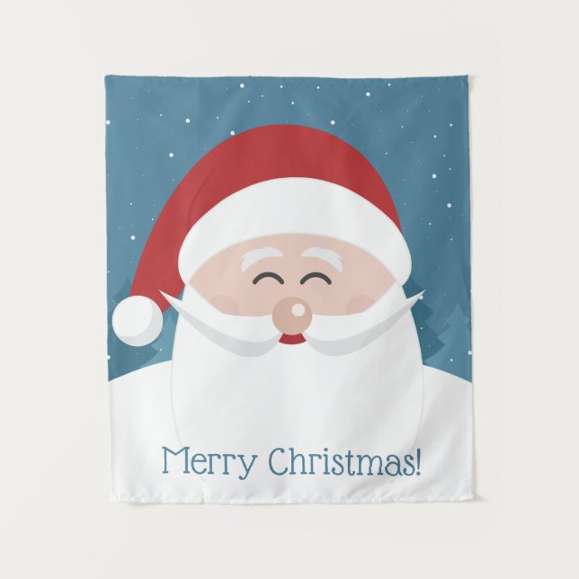 Cute Santa custom text tapestry (Front)