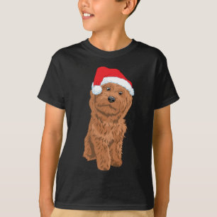 Cute Santa Doodle Dog Christmas T-Shirt