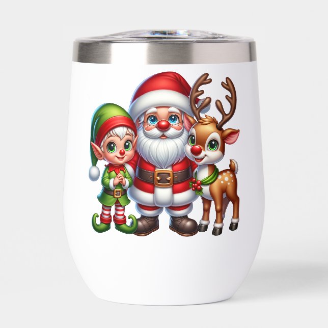 Cute Santa Elf and Reindeer Christmas Personalized (Front)