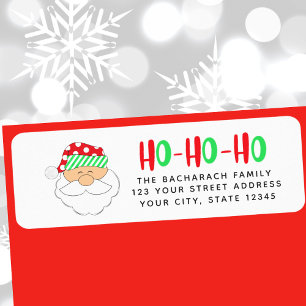 Cute Santa Face "Ho Ho Ho" Return Address