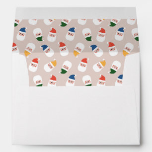Cute Santa Faces Christmas Pattern Envelope