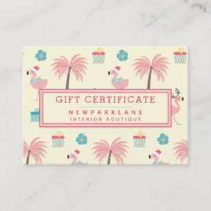 Cute Santa Flamingo's - Christmas Gift Certificate