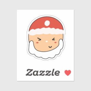 Cute Santa for Stationery Lover Custom Cut Sticker