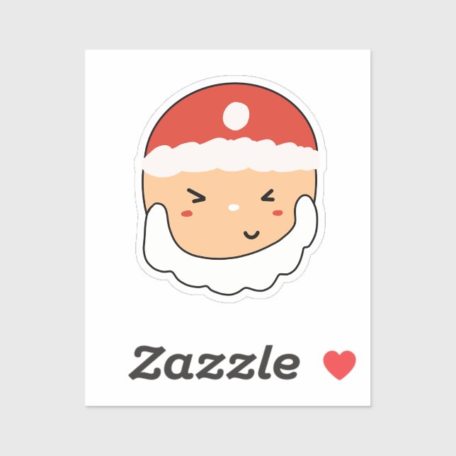 Cute Santa for Stationery Lover Custom Cut Sticker (Sheet)