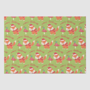 Cute Santa Fox Merry Christmas  Tissue Paper