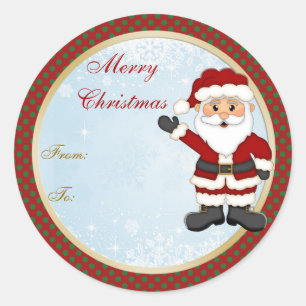 Cute Santa gift tag Christmas
