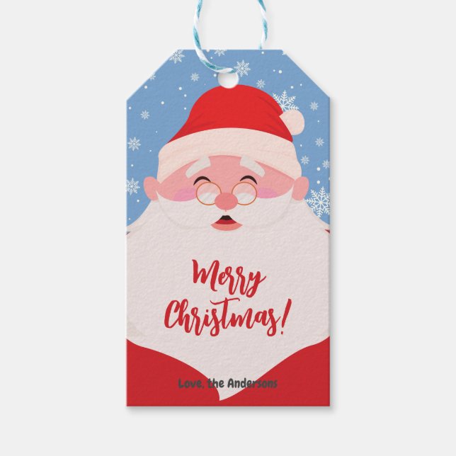 Cute Santa Graphic Christmas Gift Tags (Front)