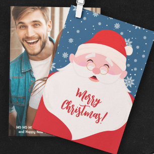 Cute Santa Graphic Christmas Photo Holiday Card