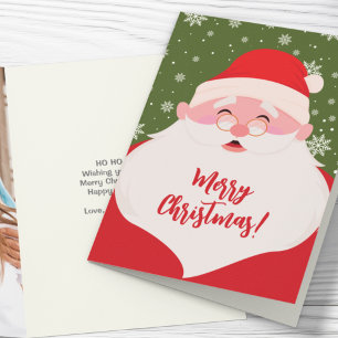 Cute Santa Graphic Christmas Photo Holiday Card