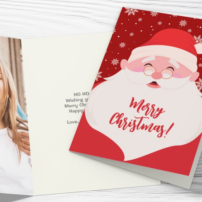 Cute Santa Graphic Christmas Photo Holiday Card (Creator Uploaded)