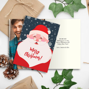 Cute Santa Graphic Christmas Photo Holiday Card