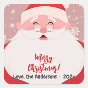 Cute Santa Graphic Christmas Square Sticker