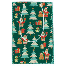 Cute Santa green Christmas scene - nostalgic vibe