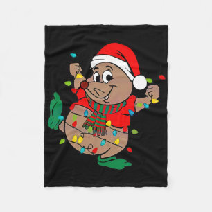 Cute Santa Gus Christmas Lights 1 Fleece Blanket