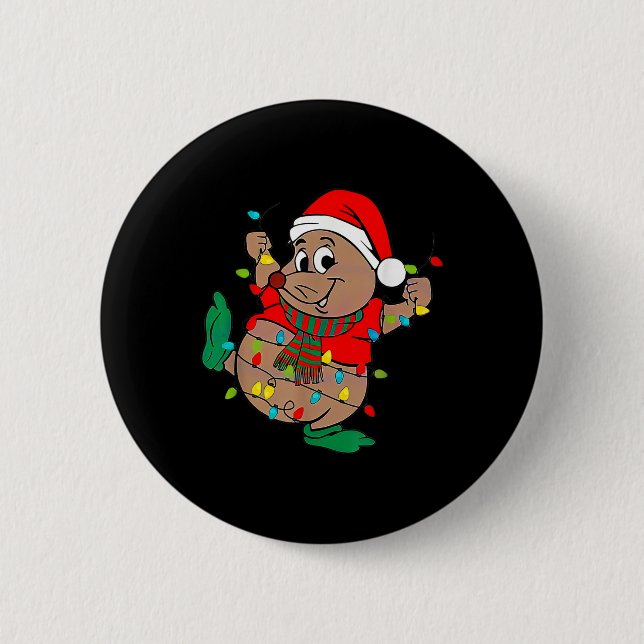 Cute Santa Gus Christmas Lights  2 Inch Round Button (Front)