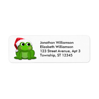 Cute Santa Hat Frog Christmas Retourner l'adresse 