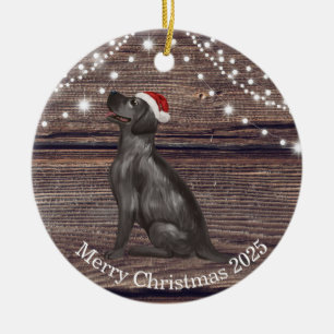Cute Santa Hat Labrador Christmas Ceramic Ceramic Ornament