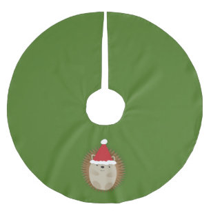 Cute Santa Hedgehog Brushed Polyester Tree Skirt
