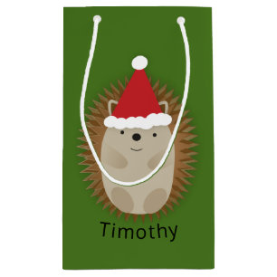 Cute Santa Hedgehog Small Gift Bag