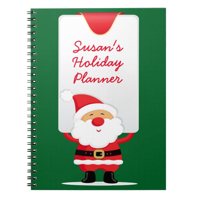 Cute Santa Holiday Planner Notebook (Front)