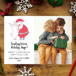 Cute Santa Hugging Reindeer Family Christmas Photo Holiday Card<br><div class="desc">Send warm holiday hugs with this cute holiday card featuring Santa hugging a reindeer set next to your family photo.  Add your custom text and names and year to personalize.  Everyone needs a hug this year!!</div>