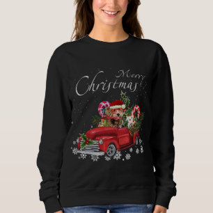 Cute Santa Labradoodle Riding Red Truck Merry Chri Sweatshirt