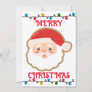 Cute Santa Merry Christmas Blank Inside Card