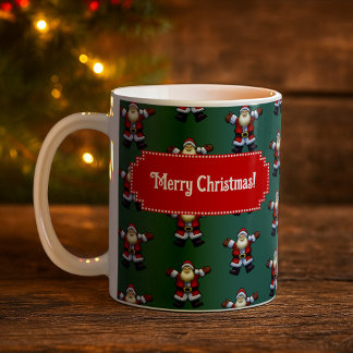 Cute Santa Merry Christmas! Father Xmas Pattern Coffee Mug