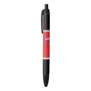 Cute Santa & Mrs. Claus Merry Christmas Black Ink Pen
