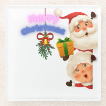 Cute Santa & Mrs. Claus Merry Christmas Greeting