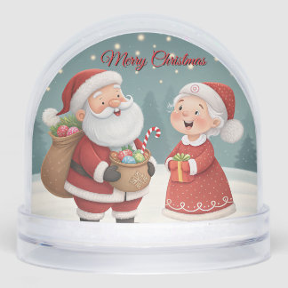 Cute Santa & Mrs.Claus Merry Christmas personalize