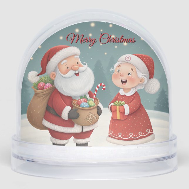 Cute Santa & Mrs.Claus Merry Christmas personalize (Avant)