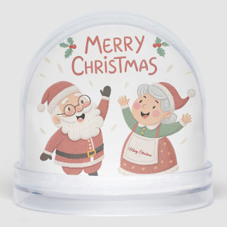 Cute Santa & Mrs.Claus Merry Christmas personalize