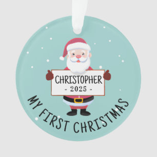 Cute Santa My first Christmas Custom Name Ornament