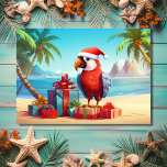 Cute Santa Parrot Tropical Beach Christmas Holiday Card<br><div class="desc">Introducing our adorable Cute Santa Parrot Tropical Beach Christmas Holiday Card! Bring a touch of tropical cheer to your holiday greetings with this whimsical design. Perfect for sending warm wishes to friends and family, this card captures the spirit of Christmas in a unique and playful way. Make your holiday season...</div>