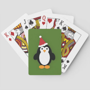 Cute Santa Penguin Playing Cards