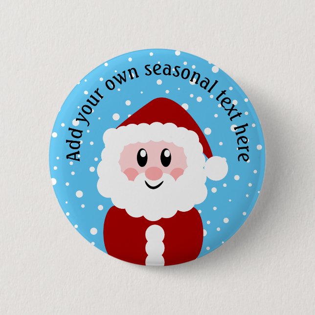 Cute Santa Personalized 2 Inch Round Button (Front)