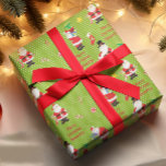 Cute Santa Personalized Merry Christmas Custom  Wrapping Paper<br><div class="desc">This design may be personalized in the area provided by changing the photo and/or text. Or it can be customized by clicking Personalize this Template and then choosing the click to customize further option and delete or change the colour of the background, add text, change the text colour or style,...</div>