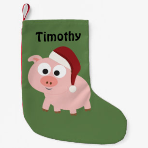 Cute Santa Pig Small Christmas Stocking