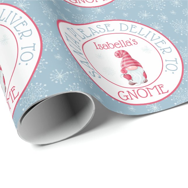 Cute Santa Please Deliver to Your Gnome Wrapping Paper (Roll Corner)